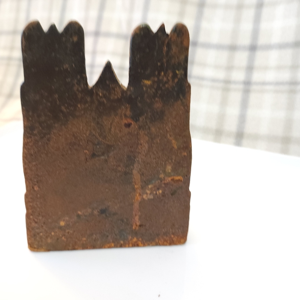 Single Bookend Antique Cast Iron Bronze Ornate Detailing Notre Dame Cathedral - Picture 13 of 16